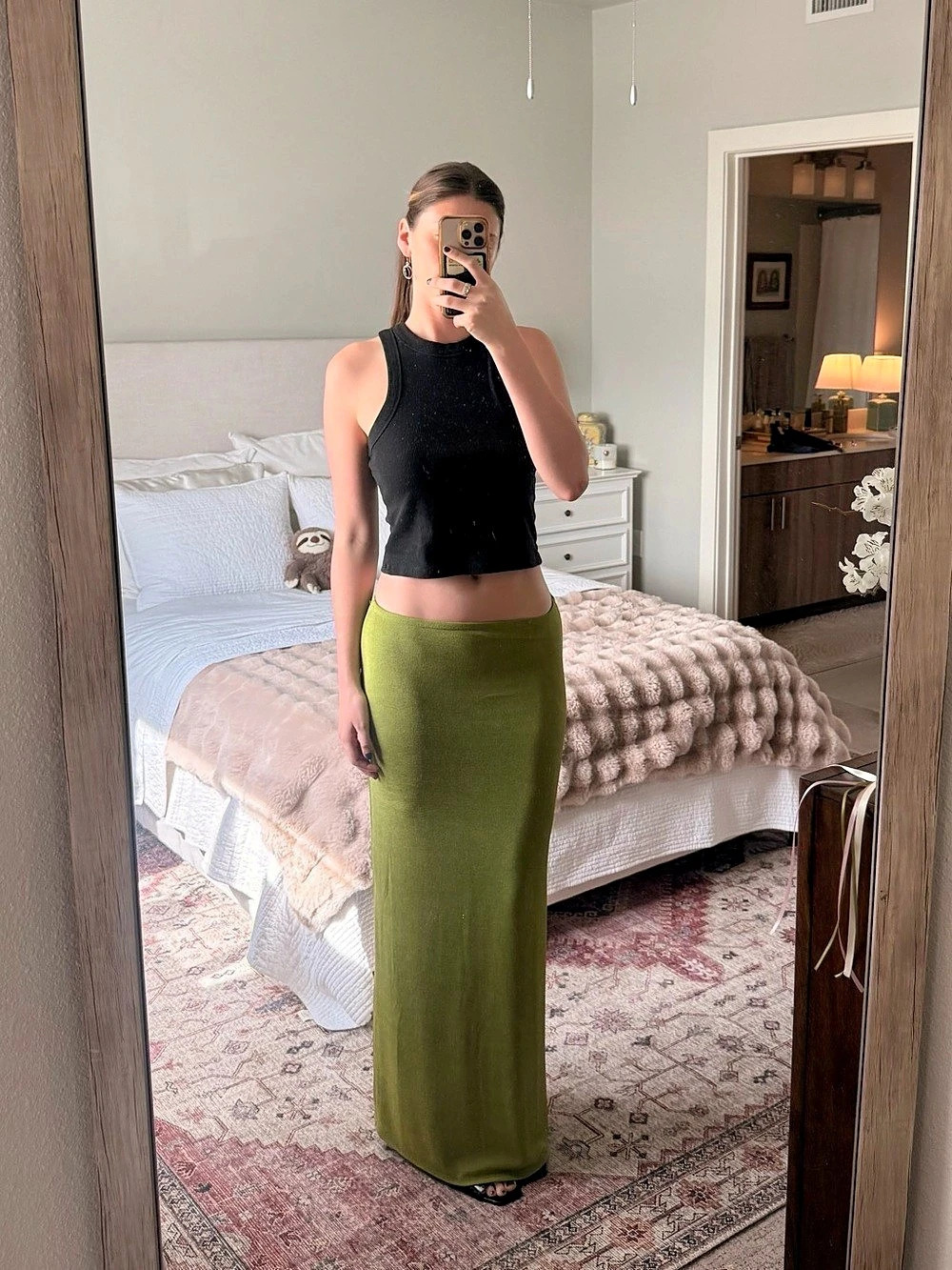 Princess Polly Green Maxi Skirt Size Small/medium (6) Like New